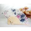 1 Peça Ventilador de Dança de Mão Estilo Chinês Padrão Personalizado Ventilador Dobrável de Bambu Ventilador de Mão para Casamento Ventilador de Flor de Bambu