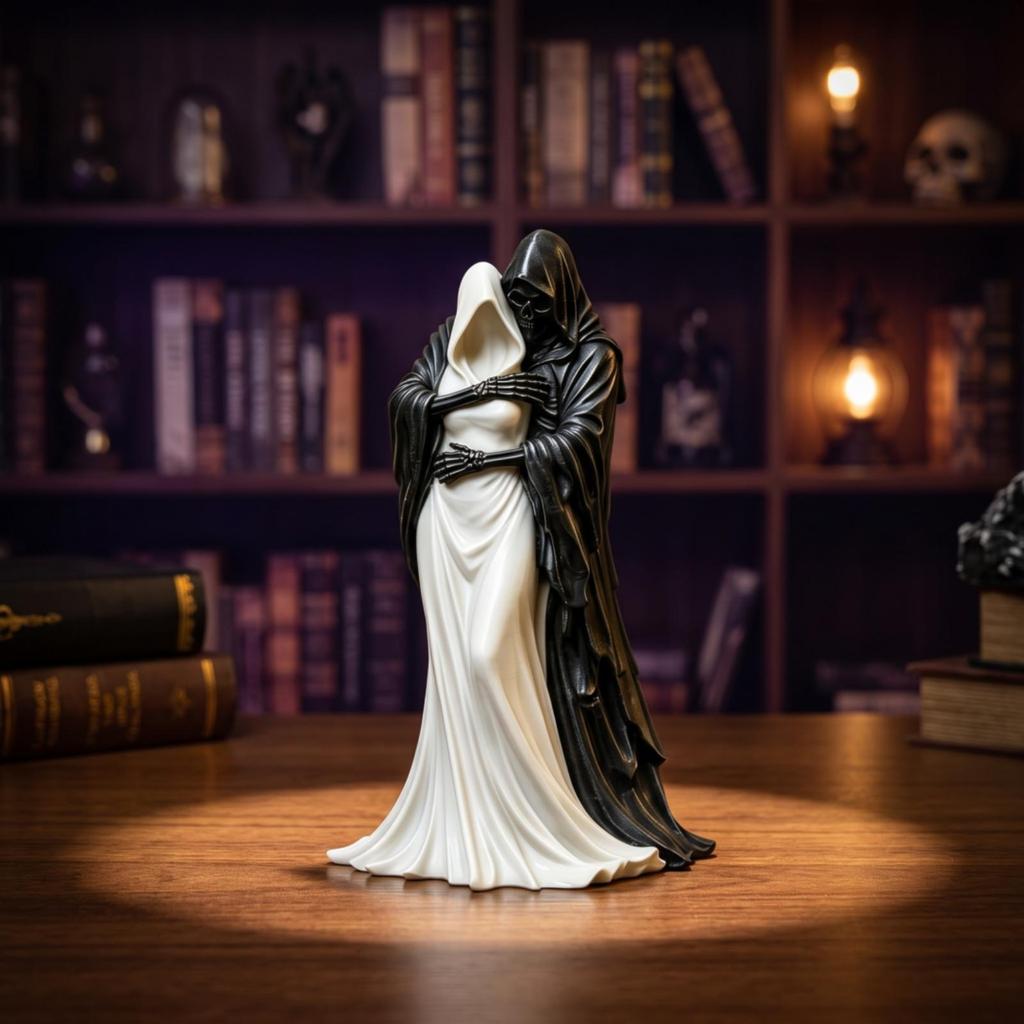 Death and the Dark Queens Figurine Halloween Grim Reaper Statue Somber