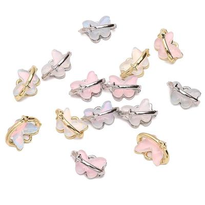 Glass Sommerfugl Anheng Metall Charms for DIY Smykkelaging Armbånd Halskjede