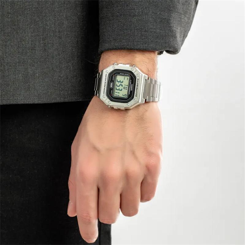 Casio Digital Collection Quartz Movement Resin Strap Watch Unisex Gray Dial W-218HD-1AV+W-218H-1A