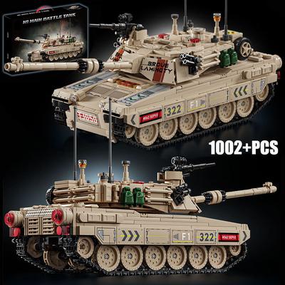 Military MOC 1002pcs M1 Abrams Main Battle Tank Model Kit Building Blocks Set Soldiers Figures Bricks Toys For Children Boy Gift
