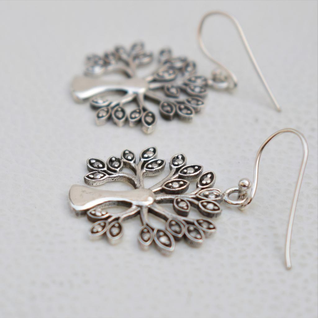 925 Sterling Silver Tree of Life Earring, Handmade Earrings, Birthday Gift, 925 Sterling Silver Earrings