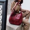 Women Vintage Shoulder Bag Designers Pu Leather Handbags Female Luxury Top-Handle Hobo Bags Premium Durable Quality
