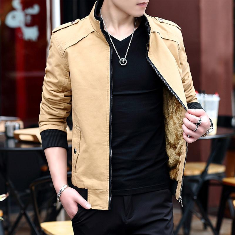 Frühling und Herbst Neue Herren-Jugend-Waschjacke Koreanischer Stil Slim Baumwolle Freizeit-Oberbekleidung