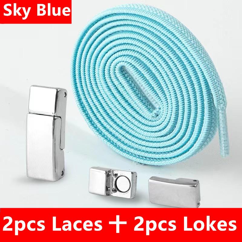 1Pair No Tie Shoe Laces Magnetic Buckle Cordones Elasticos Zapatillas Ties Elastic Laces Sneaker Kids Adult Shoelace For Shoes