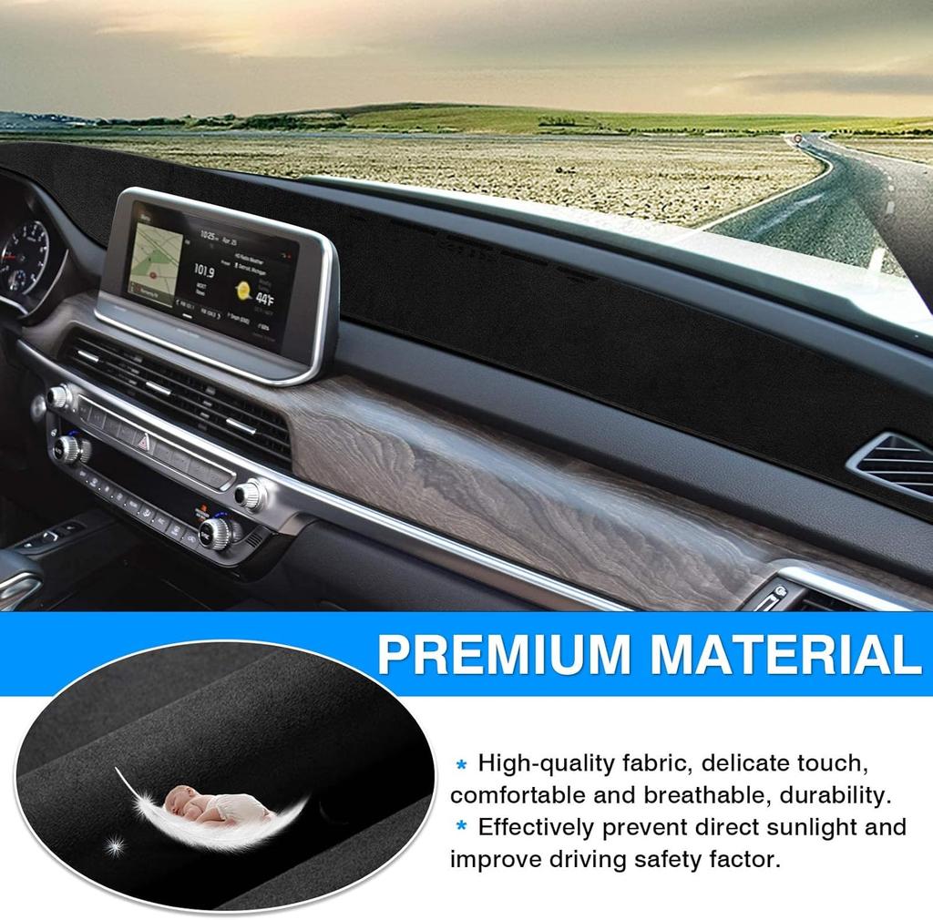 Dashboard Cover Mat for 2020 2026 2026 Kia Telluride Accessories Dash Cover Flannel Dash Mat Sunshade Glare UV Rays Protector