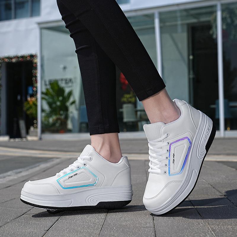 Çocuklar Kaçak Ayakkabılar Erkek Kız Yetişkin Paten Ayakkabıları Çift Tekerlekli Uçan Ayakkabılar Tekerlekli Ayakkabılar Öğrenci Patenleri