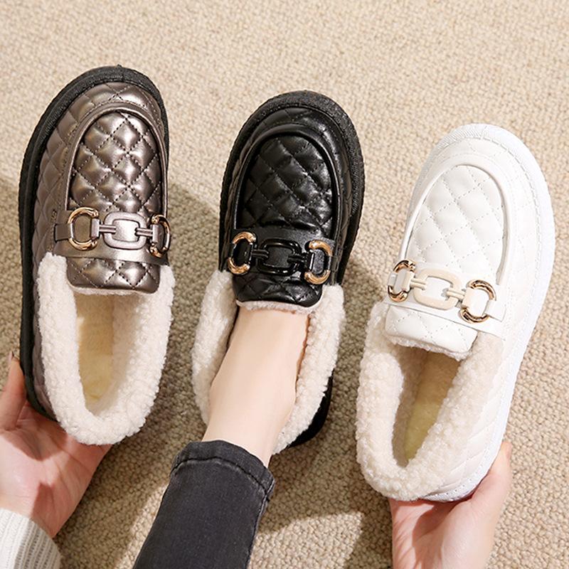 Winter New Cloth Shoes Women's Cotton Shoes Fashion Trend Versatile Comfortable Warm One-pedal Snow Boots