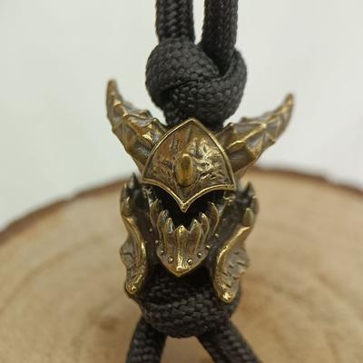 Death Helmet Brass Knife Beads EDC Outdoor DIY Paracord Accessories Woven Lanyard Key Chain Pendant Jewelry Punk Survival Bracelets Charms