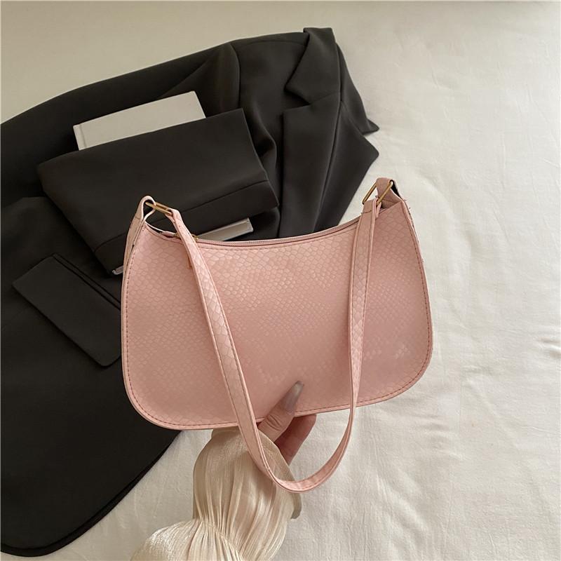 This year's popular bag women's 2025 new trendy fashion Korean version portable small square bag foreign gas snake pattern shoulder armpit bag