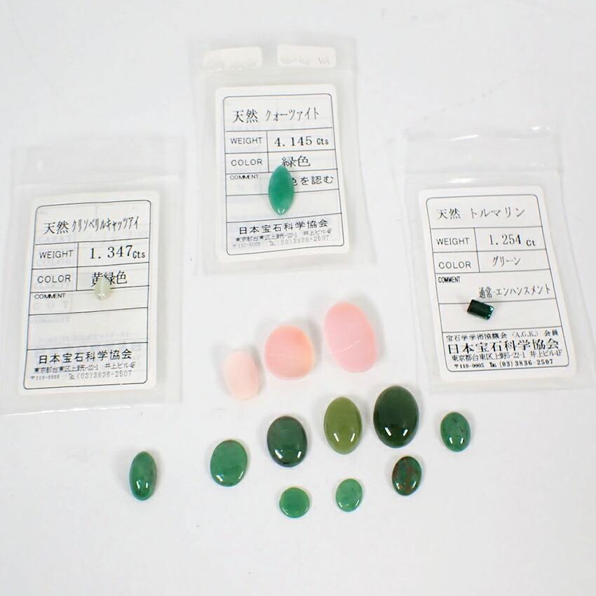 [Used] Tourmaline, Chrysoberyl Cat's Eye, Quartzite, Conch Shell, Etc. Loose Stones/j19-32
