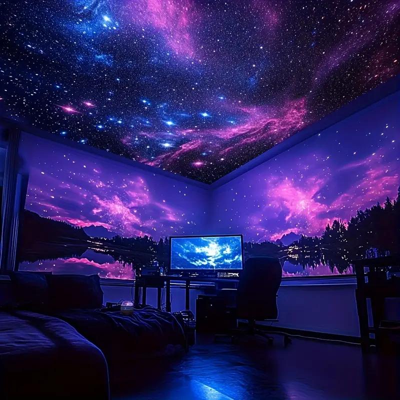 7-Color LED Aurora Projector - Remote Control, USB Powered, 36V Safe, Galaxy Lighting for Bedroom & Music Room