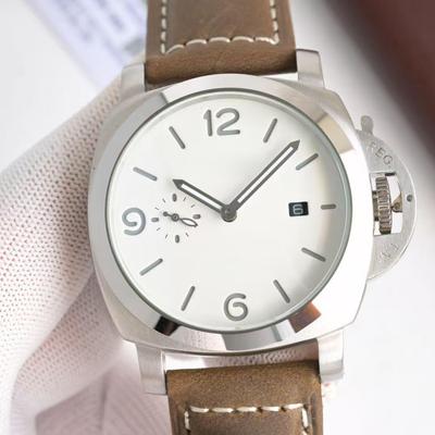 Orologio Automatico da Uomo Lusso Sportivo con Ampio Quadrante Luminoso e Cinturino in Pelle di Olivello Spinoso