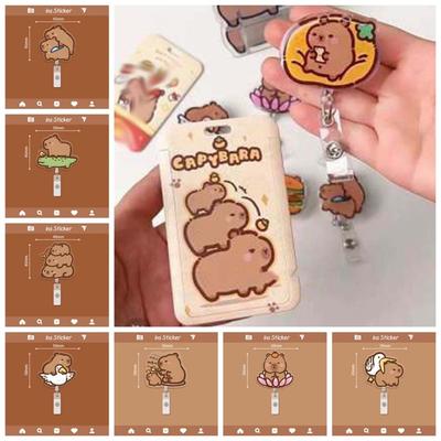 Acrylic Capybara Badge Reel ID Card Clips Hospital Badge Holder Funny Name Card Holder  Students