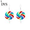 Fashion Rainbow Lollipop Candy Dangle Hook Earrings Women Jewelry Gift Party