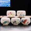 Small Floral Tea Cups Coloured White Handmade Dinnerware Tea Cups Aninal Ceramics Tazas Japonesas Home Decoration Ornaments