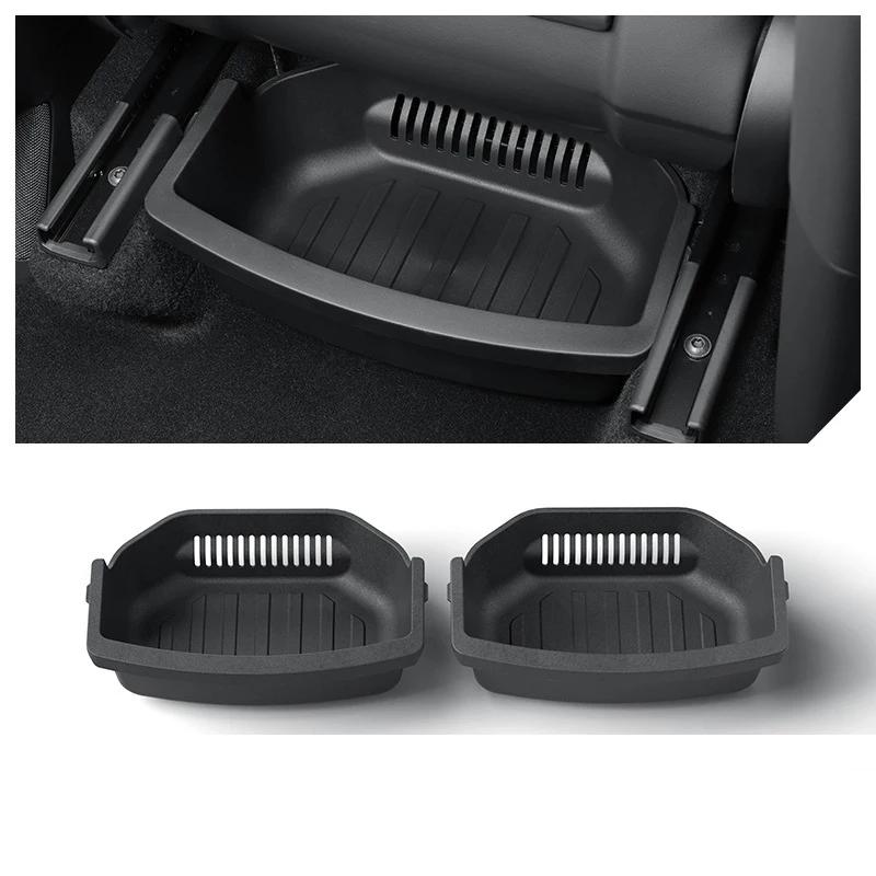TPE Under Seat Storage Box Drawer For Tesla 2026 Model YL 6-Seat Front Rear Seat Lower Organizer Tray Car Interior Accessories