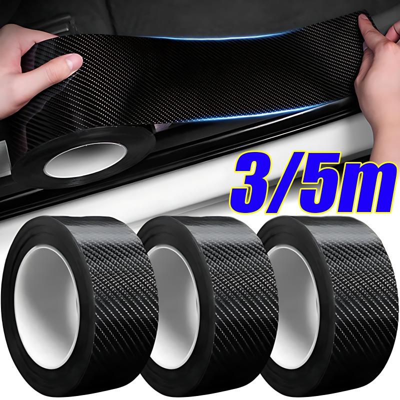 3D Carbon Fiber Sticker Paste Car Threshold Protective Film Anti Scratch Waterproof Matte Black Nano Sticker Tape for Car Body
