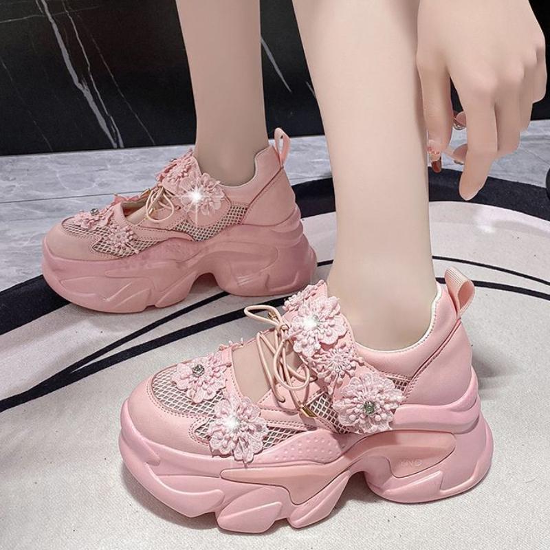 

Жіночі повсякденні кросівки Зручні кросівки на танкетці на платформі Трендові масивні туфлі типу Buffalo Спортивне взуття для бігу 39 рожевий