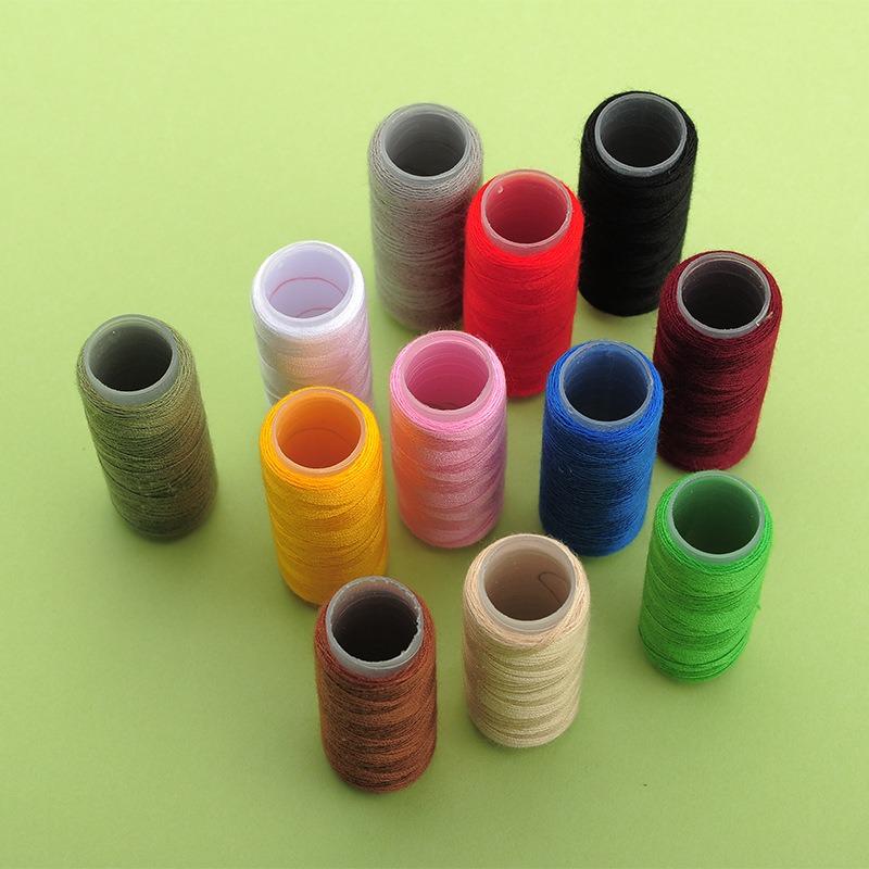 12 farger 402 sytrådsett Fast farge polyester håndverkstråd