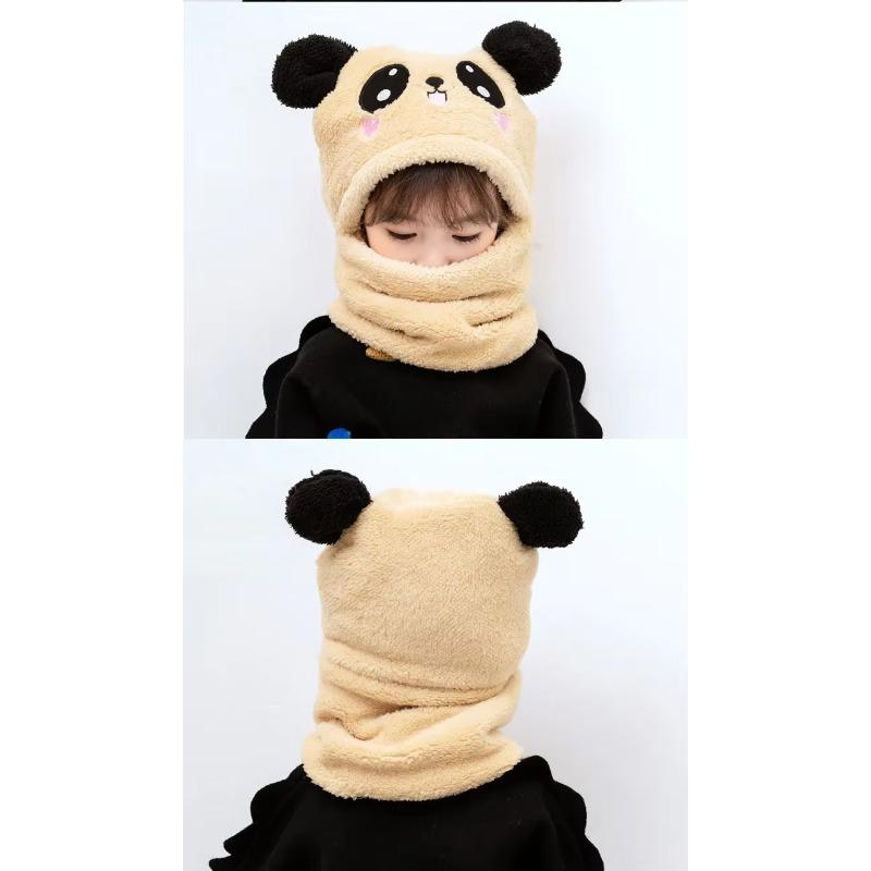 Cartoon-Mütze Mädchen Jungen Schal Verdickte Kappe Wintermütze Kinder Neugeborenes Baby Zubehör Kinderhut Fleece Kinderkappen
