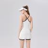 Damen Farbblock Sportliches Freizeitkleid Mit Herausnehmbaren Polstern Eingearbeitete Shorts Atmungsaktives Strick Tennis Badminton Outfit