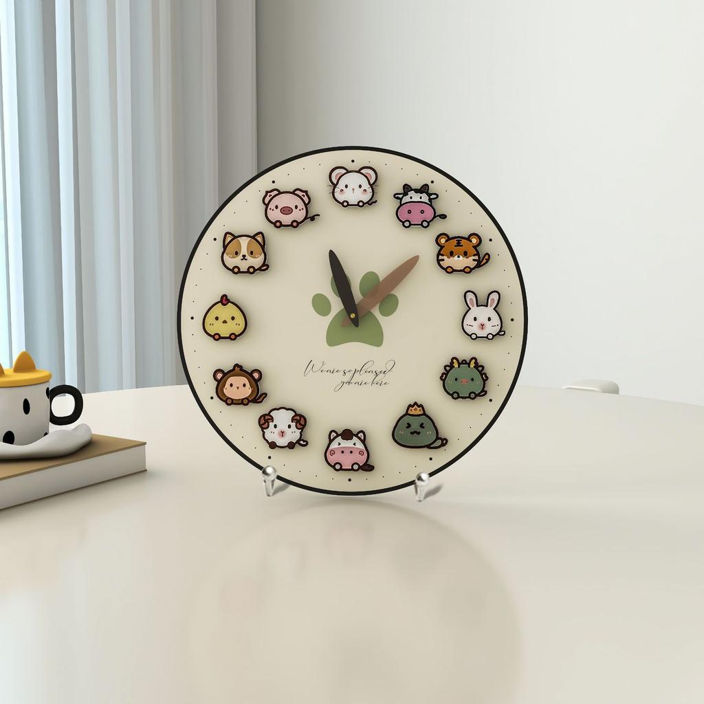 Creative Zodiac Decoration Desktop Clock Ornaments Clock Display Living Room Table Display Table TV Counter Clock Table Type