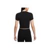 Nike Sportswear Chill Knit Comfortable Fashion Casual Solid Color Short Sleeve Regular T-Shirt Women Tops Black IF2007-010