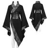 Kimono Japonais Punk Sombre pour Femme Asymétrique Réglable Robe Personnalité Irrégulière pour Fête Club Scène