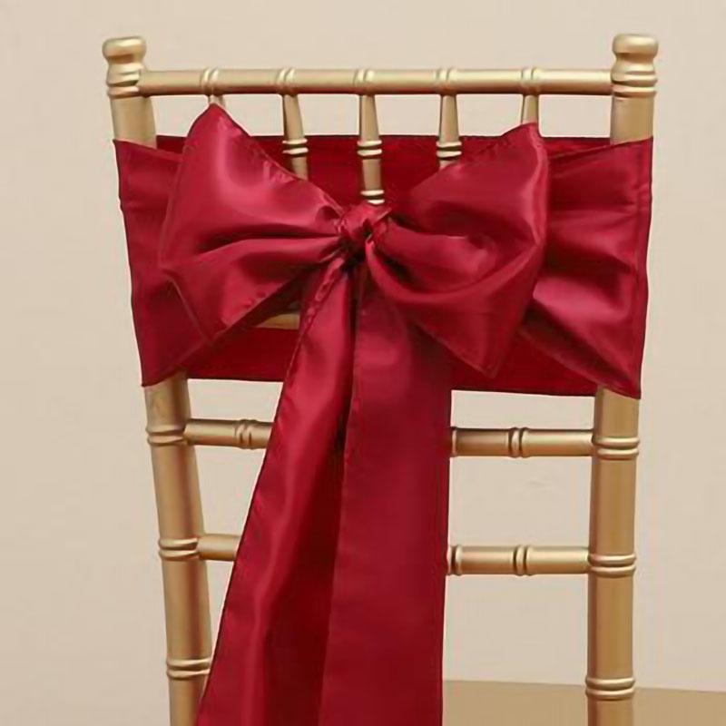 Wholesale 10/50pcs Satin Bow Sashes Wedding Chair Decor 17x275cm Ribbon Butterfly Tie Band For Christmas Birthday Party Sashes