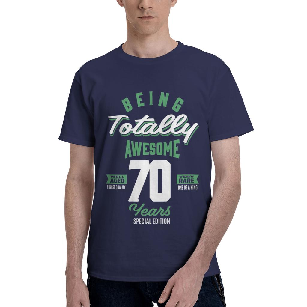 Awesome 70 Years Men T Shirt 70 Birthday Casual Tee Shirt Short Sleeve Round Neck Pure Cotton Classic Clothes TShirt