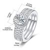 A New Full Diamond Round Bag Inlaid Zircon Ring European and American Combination Three-piece Ring, Men and Women