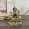 Antique Four-Armed Avalokitesvara Bidhisattva Statue Desk Ornaments Tibetan Patron Saint Figurines Home Decoration Crafts