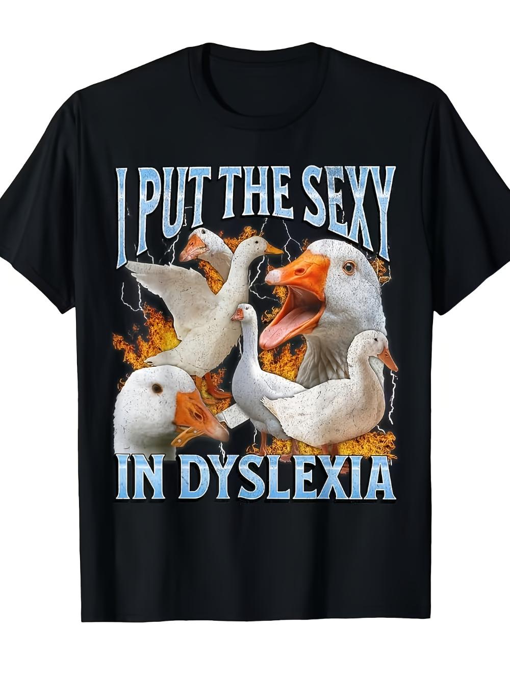 Мужская забавная футболка с гусем, короткий рукав, круглый вырез, повседневный и юмористический дизайн, оптимистичная графическая футболка, чистая футболка для пары S