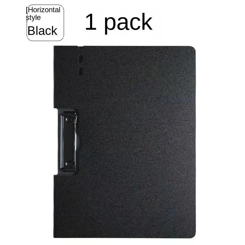 

A4 Hardcover Document Folder Portable Clipboard File Organizer for School Office Business Paper Storage Durable Office Supplies чёрный