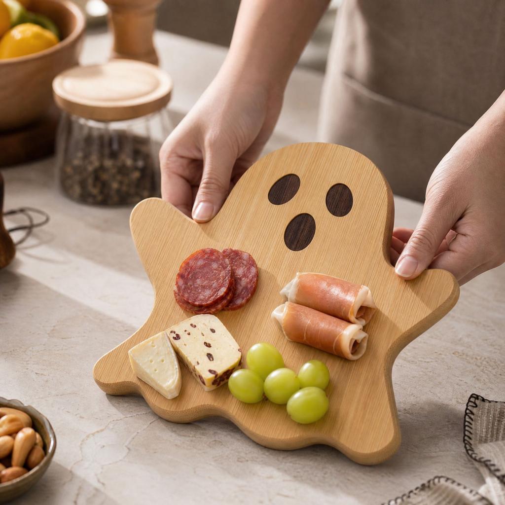 Halloween Wooden Charcuterie Board and Cutting Board for Serving and Snacks