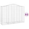 VidaXL 3x Paniers à Gabions Arqués Cages à Gabions Arquées Murs de Gabion Barrières de Jardin Terrasse Extérieur 3145683