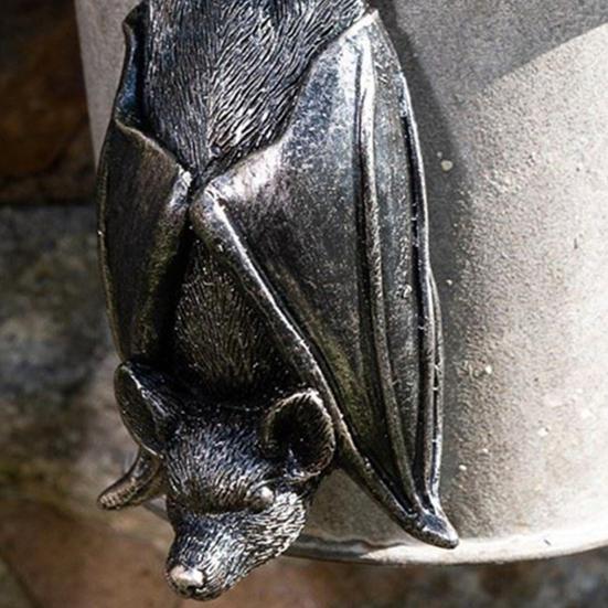 Harz Fledermaus Gartendekoration, Halloween Fledermaus Pflanztopf Dekoration, Hängender Überkopf Fledermaus Topfhalter für Feengarten, Zaun, Hof, Terrasse Dekoration