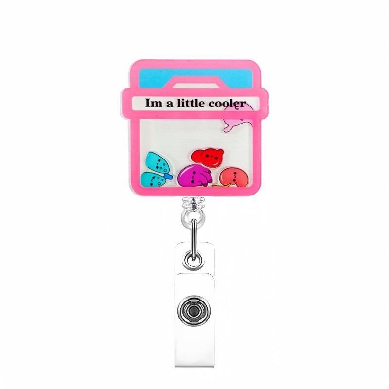 Fivela retrátil médica dos desenhos animados médico enfermeira licença de trabalho cordão criativo fácil de puxar fivela certificado marca nome