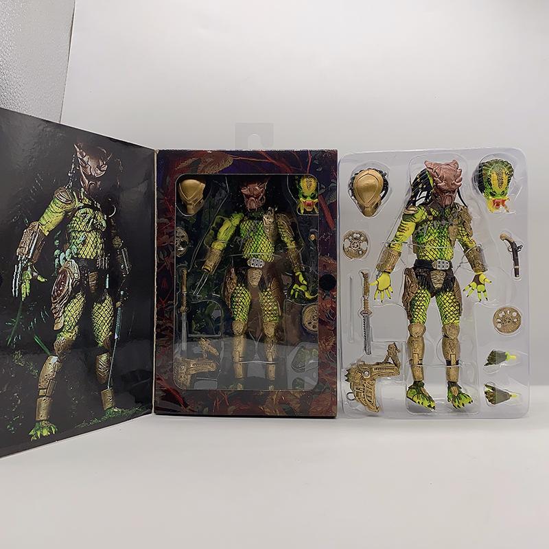 NECA Figure Predator Elder Predator Gold Kenner Leader Clan Chief PVC Action Figure Predator 2 Model Toys Joint Movable Gift