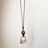 High-End Black Leather Cord Pendant Necklace – Versatile, Light Luxury Style