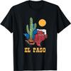 Vintage El Paso Texas Map With Cowboy Hat And Desert Cactus T-Shirt
