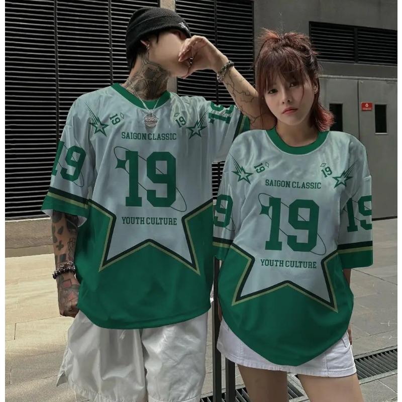 Women's Color Broken Pen Printed T-Shirt Fashion Casual Round Neck Top Suitable For Spring And Summer Ladies Street Clothes