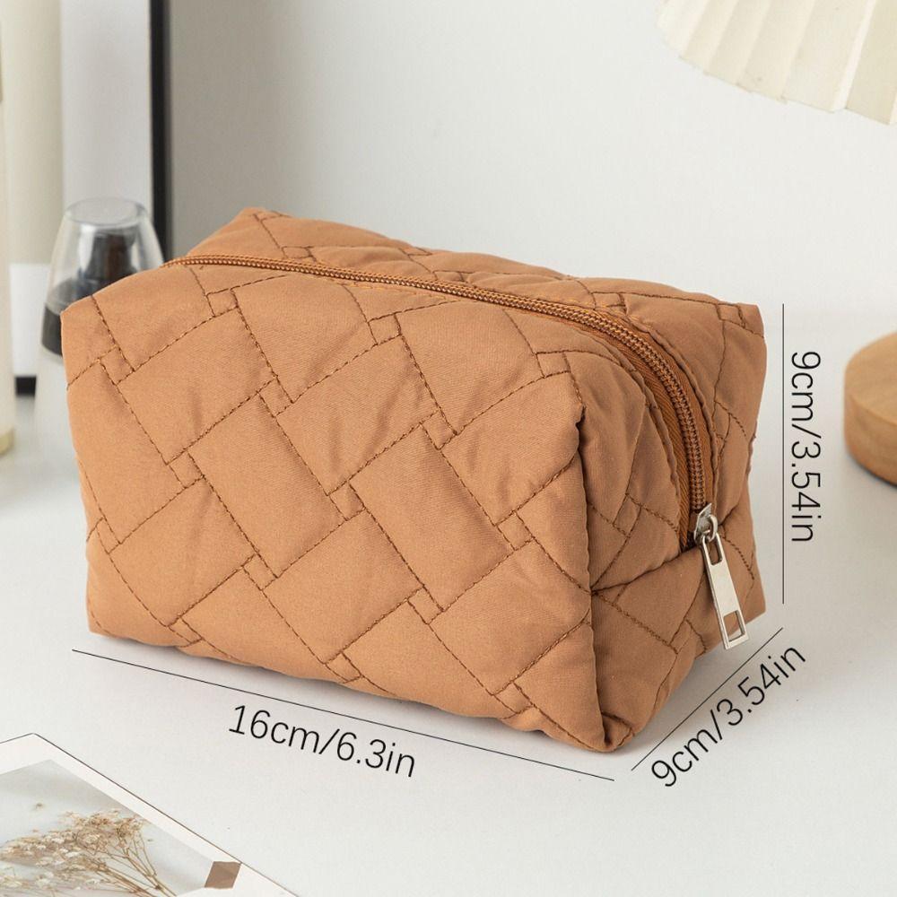 High Appearance Large Capacity Cosmetics Storage Bag Zipper Clutch Solid Color Makeup Bag Travel Organizer Wash Pouch Cosmetics