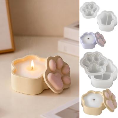 Cat Unguis Stacking Music Storage Box with Lid Silicone Mold Handsewn Resin Gypsum Candle Cup Dropping Pendant