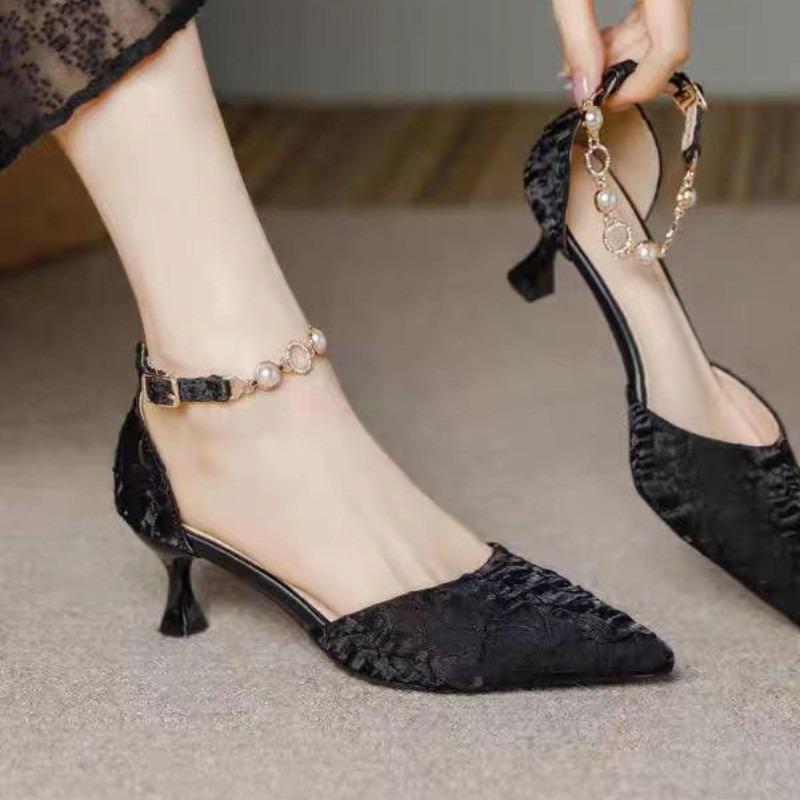 Fashion New Pointed Toe Wedding Bride High Heels Shoes Female Party Mules Elegant Women Pumps Designer Shoes Sexy Dress Shoes