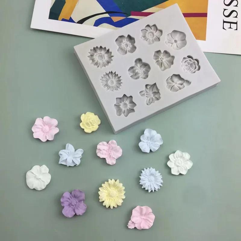 Rose Petal Set Cake Fondant Mould Easy Release Flesh Silicone Chocolate Cookie Mold Decoration Accessories