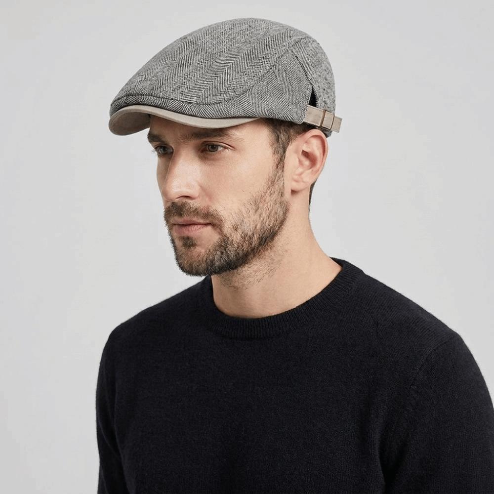 Plaid British Style Woolen Beret Cotton Painter Cap Fashion Newsboy Hat Outdoor
