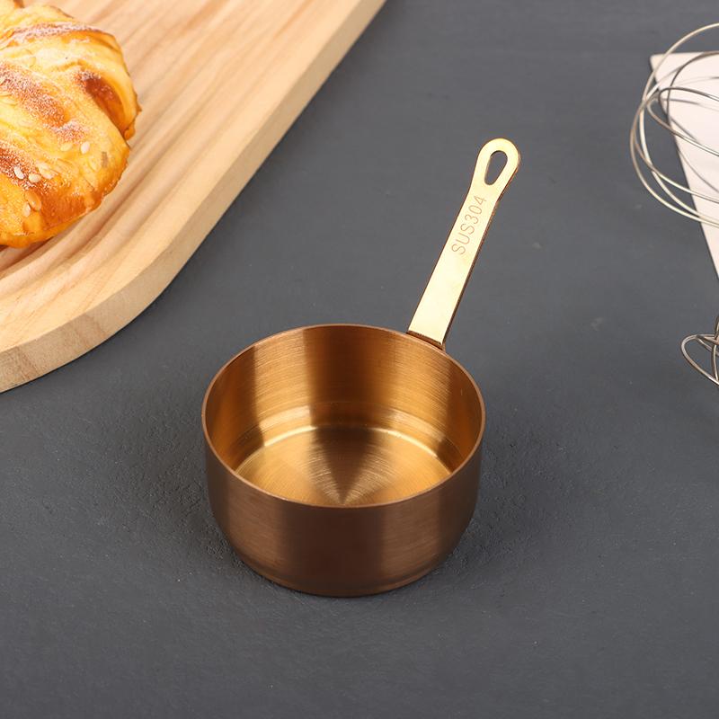 Stainless Steel Heat-resistant Stockpots Mini Sauce Pan Non-Stick Milk Cup With Long Handle Kitchen Gravy Boats Steak Sauce Cup
