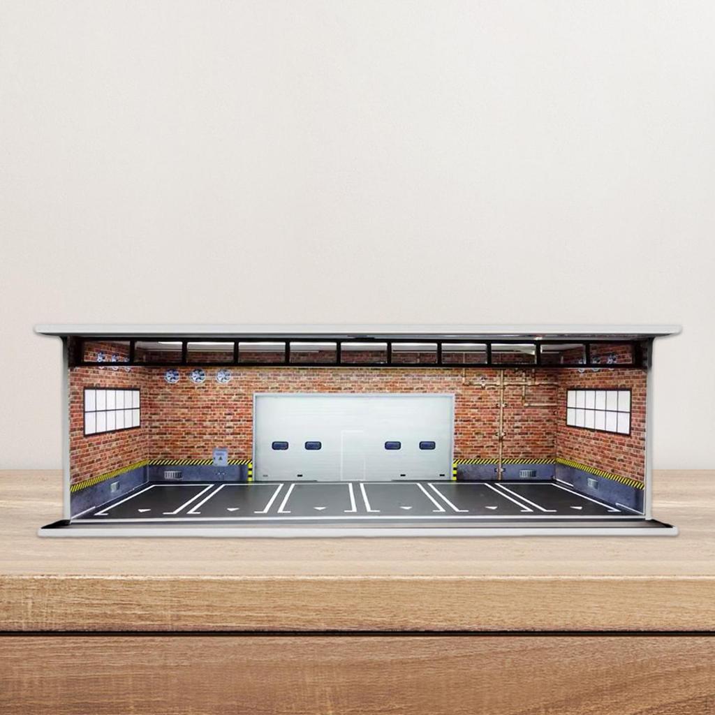 1:64 Scale Model Car Show Case Vehicle Garage Showcase Built In Light Collectibles for Diecast